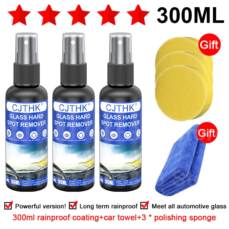 Car Glass Anti-rain Water Spray Repellent Nano Coating Hydrophobic Waterproof Agent Oil Film Removing Auto Glass Film Agent