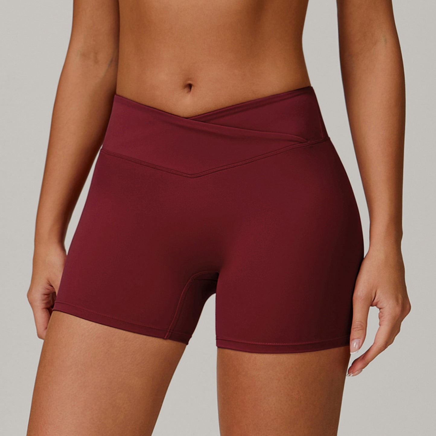 Cross High Waist Yoga Shorts Skinny Hip Raise Sports Shorts