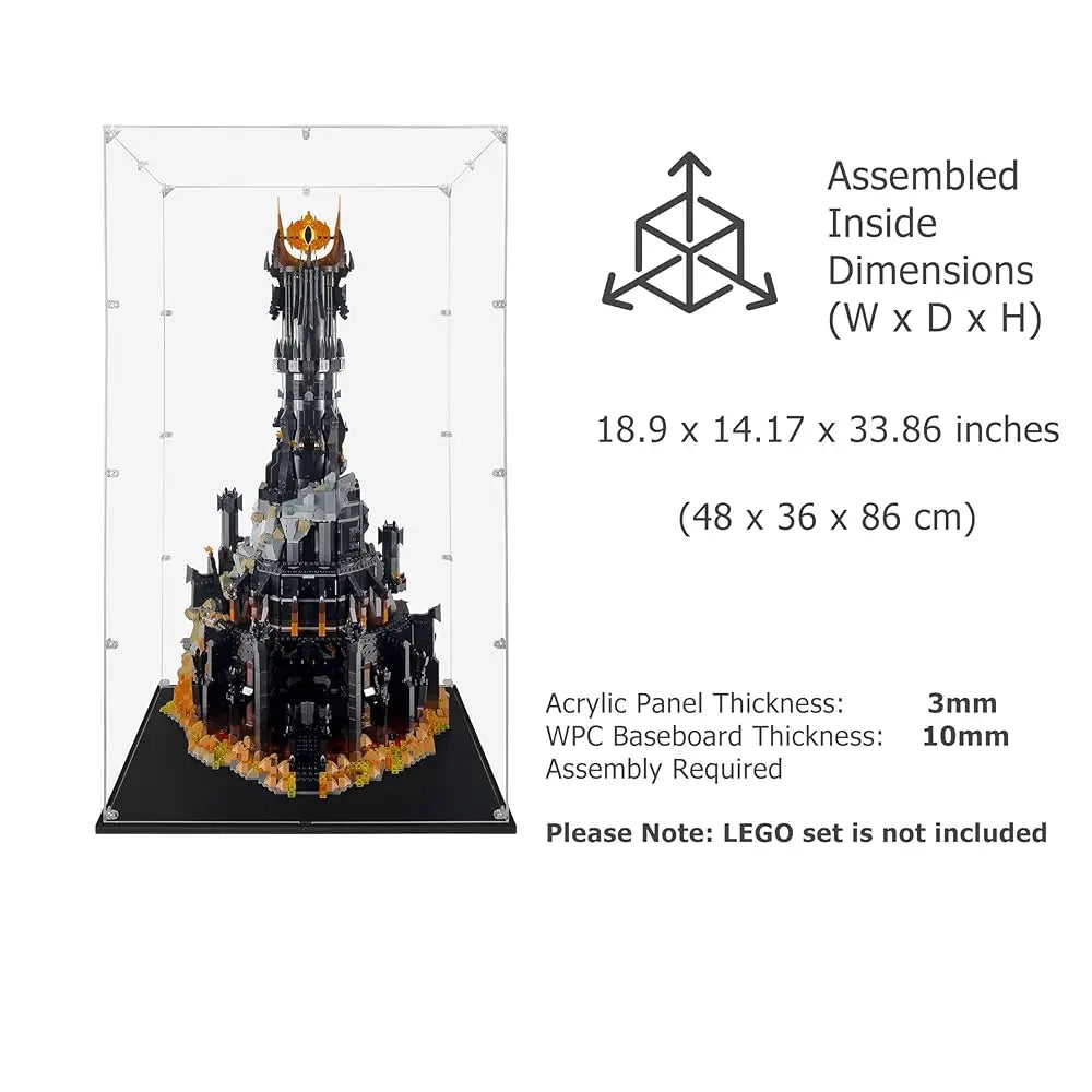 Acrylic Display Case Compatible For The Lord Of The Rings: Barad-Dûr #10333, Dustproof Display Case (Case Only) ( Sets Are Not