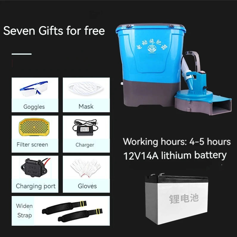 Electric fertilizer applicator Agricultural backpack type multi-function garden tools spreader