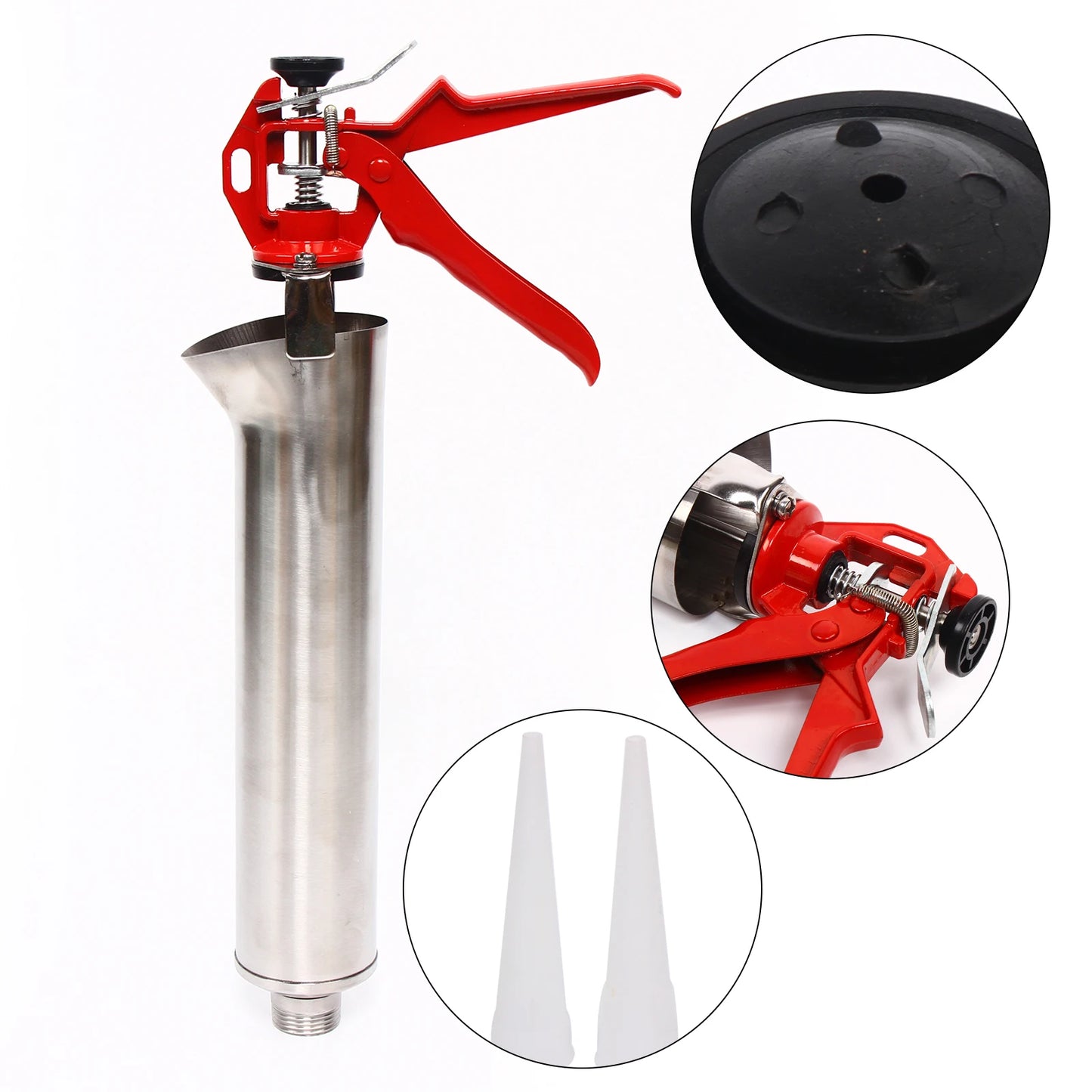 Durable Caulk Gun with Stainless Steel and Plastic Construction, Ergonomic Handle, Compact and Lightweight Design, Ideal