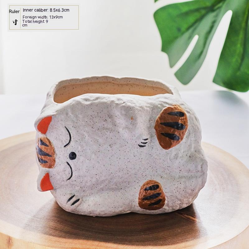 Ceramic Succulent Flower Pot Cartoon Cat