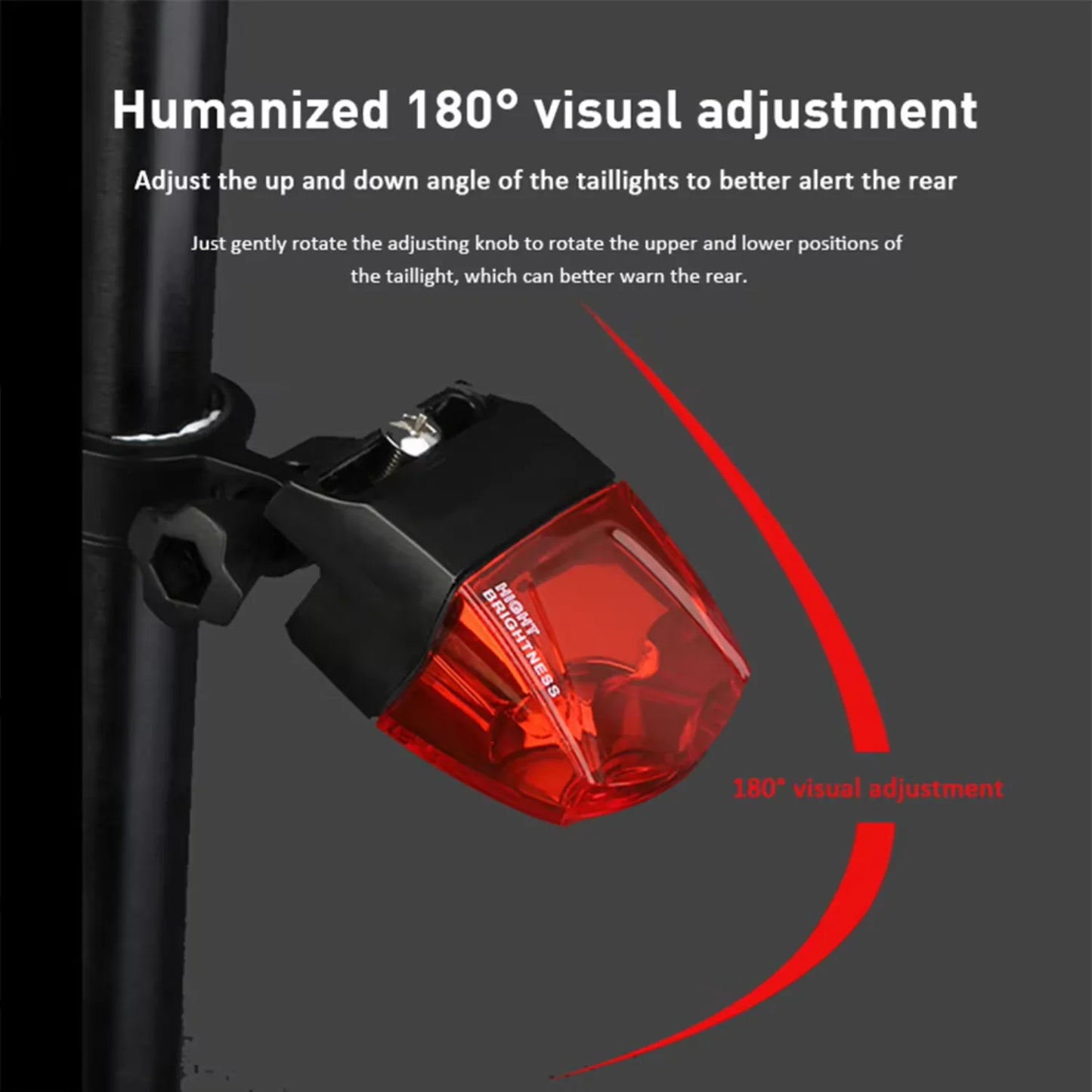 Bicycle Tail Light Waterproof Power Generate Warning Light Bicycle Equipment Accessories