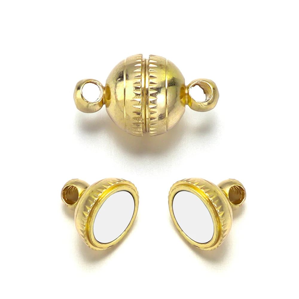 5Pcs/Lot 8/10mm Round Magnetic Connectors Clasps Magnet Charms End Cap for DIY Jewelry Making Couple Bracelet Necklace Accessori