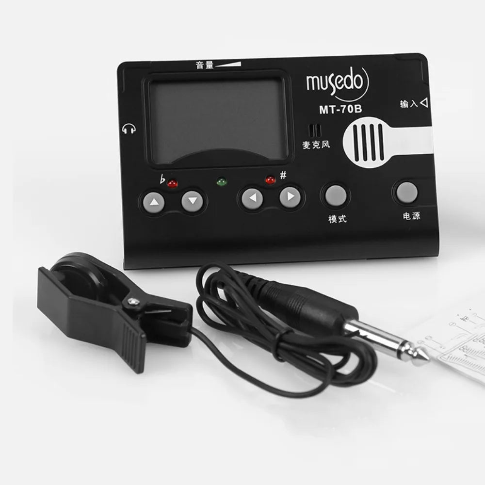 Built-In Microphone Music Tuner with Clip 3 Modes 3 in 1 Metronome Tone Generator LCD Portable Electronic Metronome Guitar