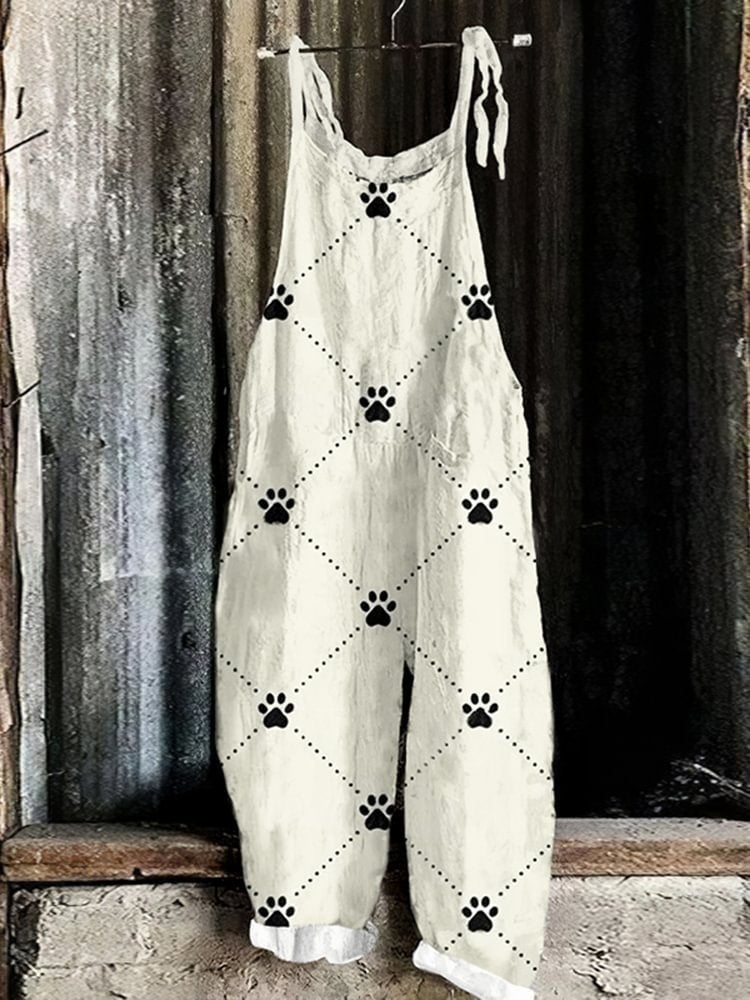 Fashion Animal Retro Printed Women's Jumpsuit