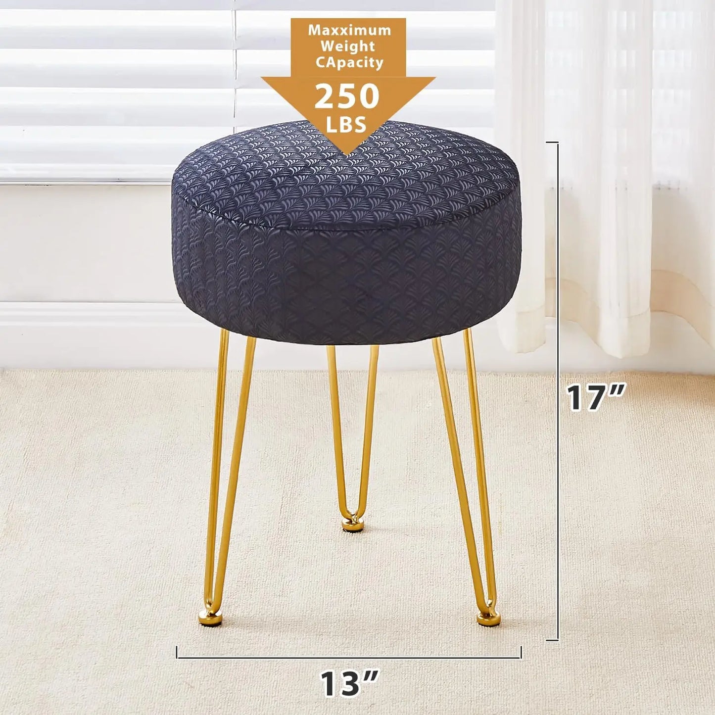 Cpintltr Vanity Stool Foot Stools Velvet Ottoman Stool Round Ottoman Bench Modern Dressing Stool Small Stool Side Table