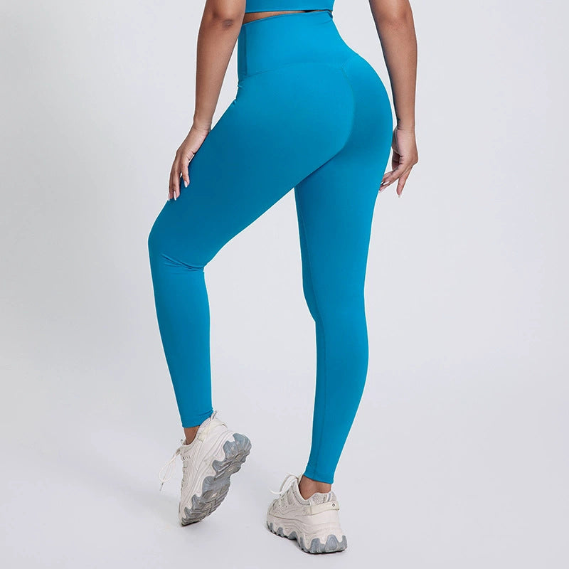 European And American Bright Yoga Pants Outer Wear Nude Feel Hip Lifting