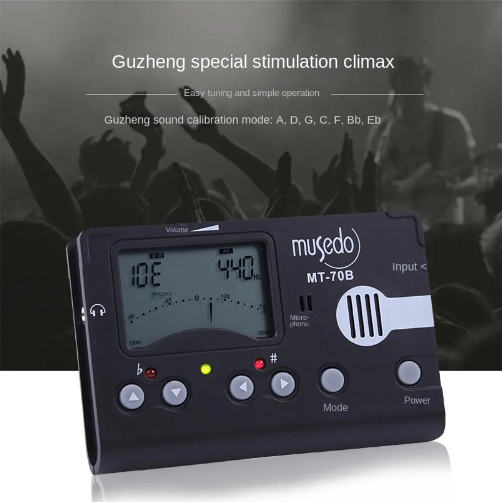 Built-In Microphone Music Tuner with Clip Simple Operation 3 Modes Metronome Tone Generator Portable 3 in 1 Electronic Metronome