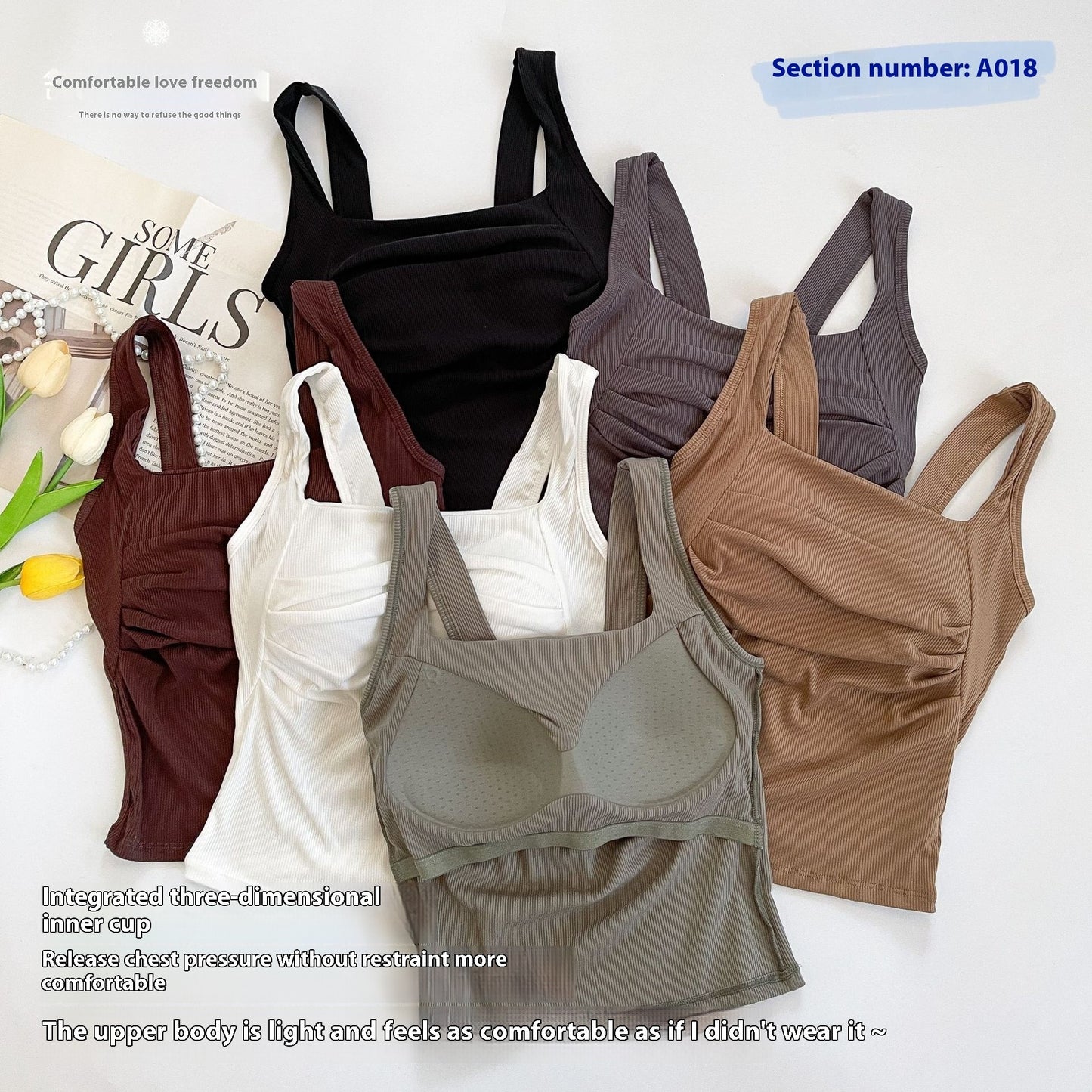 Camisole Women's Inner Strap With Chest Pad