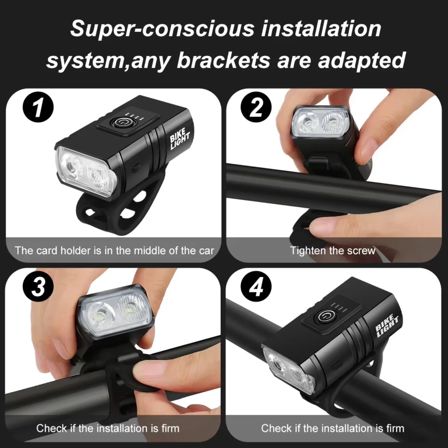 BK02 Bike Light USB Rechargeable T6 Bicycle Lights 6 Modes MTB Flashlight Bicycle Headlight Cycling Bicycle Front Lamp