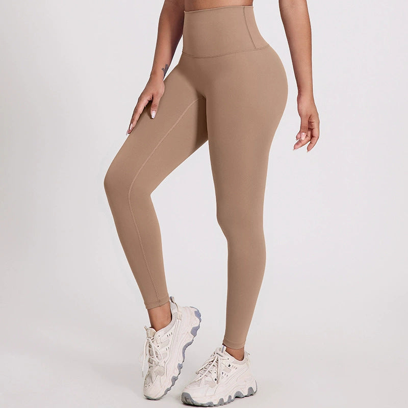 European And American Bright Yoga Pants Outer Wear Nude Feel Hip Lifting