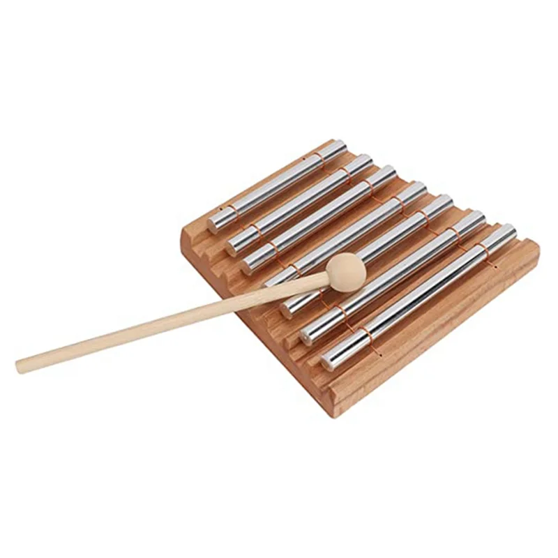 7-Tone Handbell Percussion Instrument with Mallets, Handbells for Classroom Meditation Yoga-ABJQ