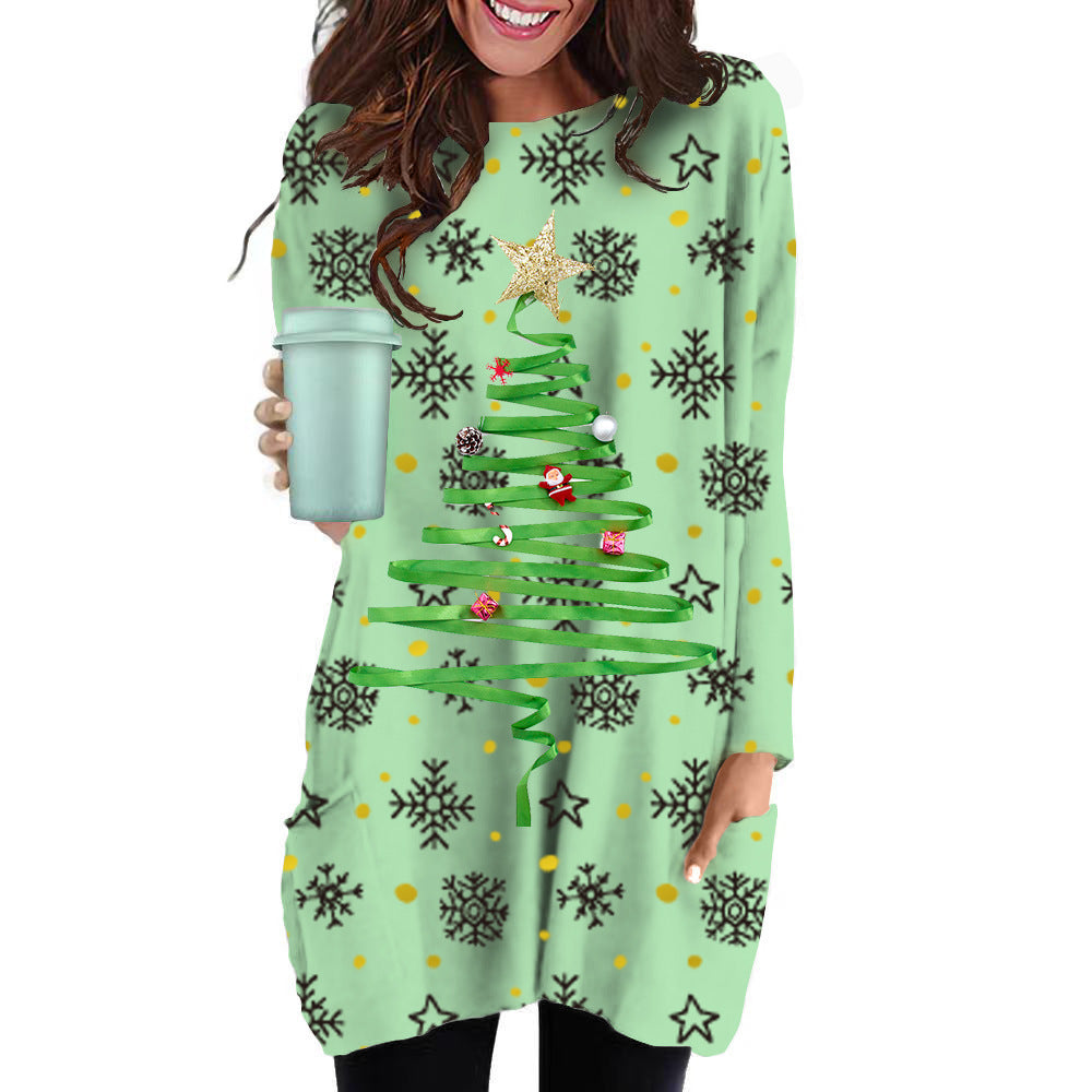Fashion Long-sleeved Sweater Hot-selling Women's Pocket Skirt
