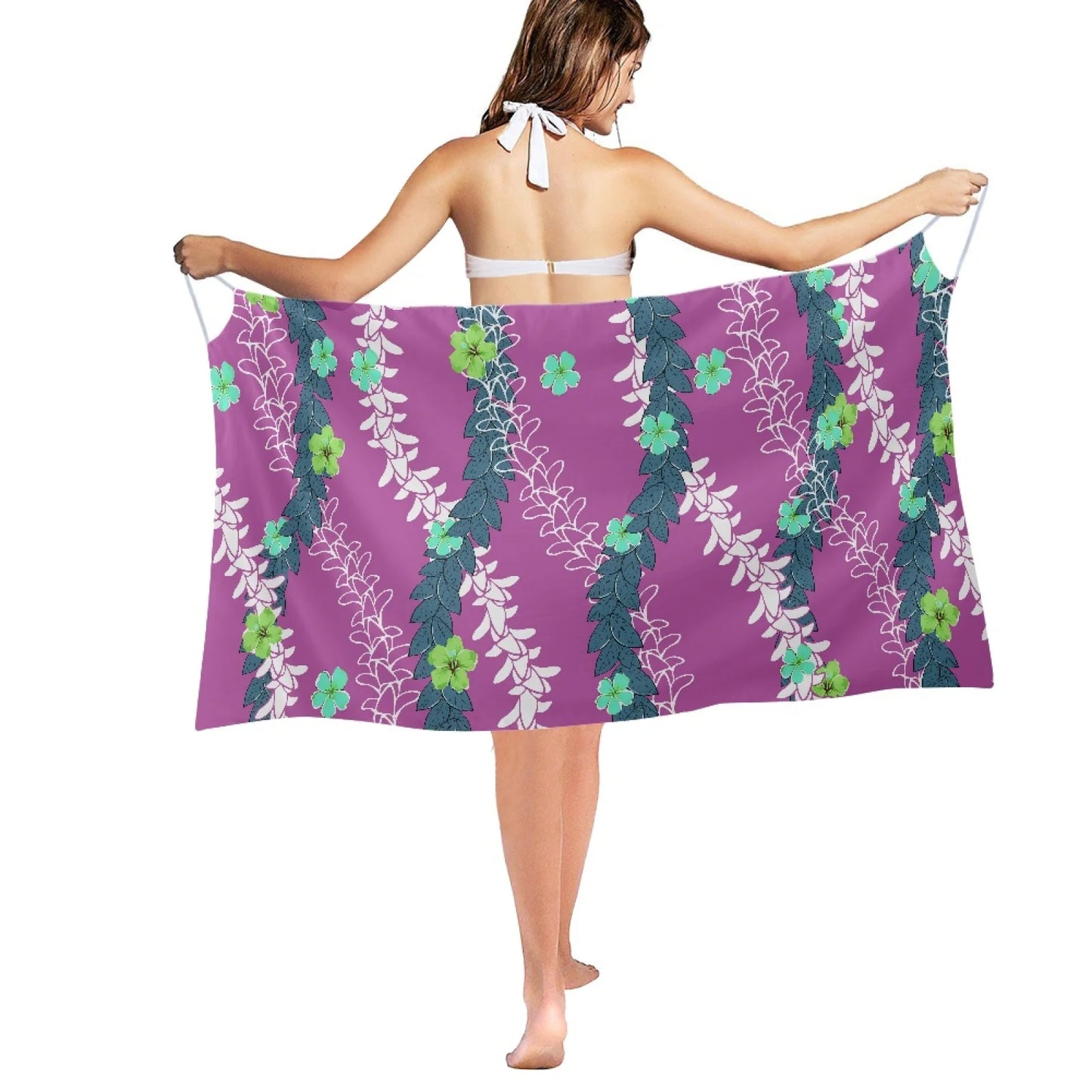 Enchanting Polynesia, Pua Kenini Artistic Scented Flowers, Prints on Demand, Luxury Custom Beach Shawls, Samoa Tropical Paradise