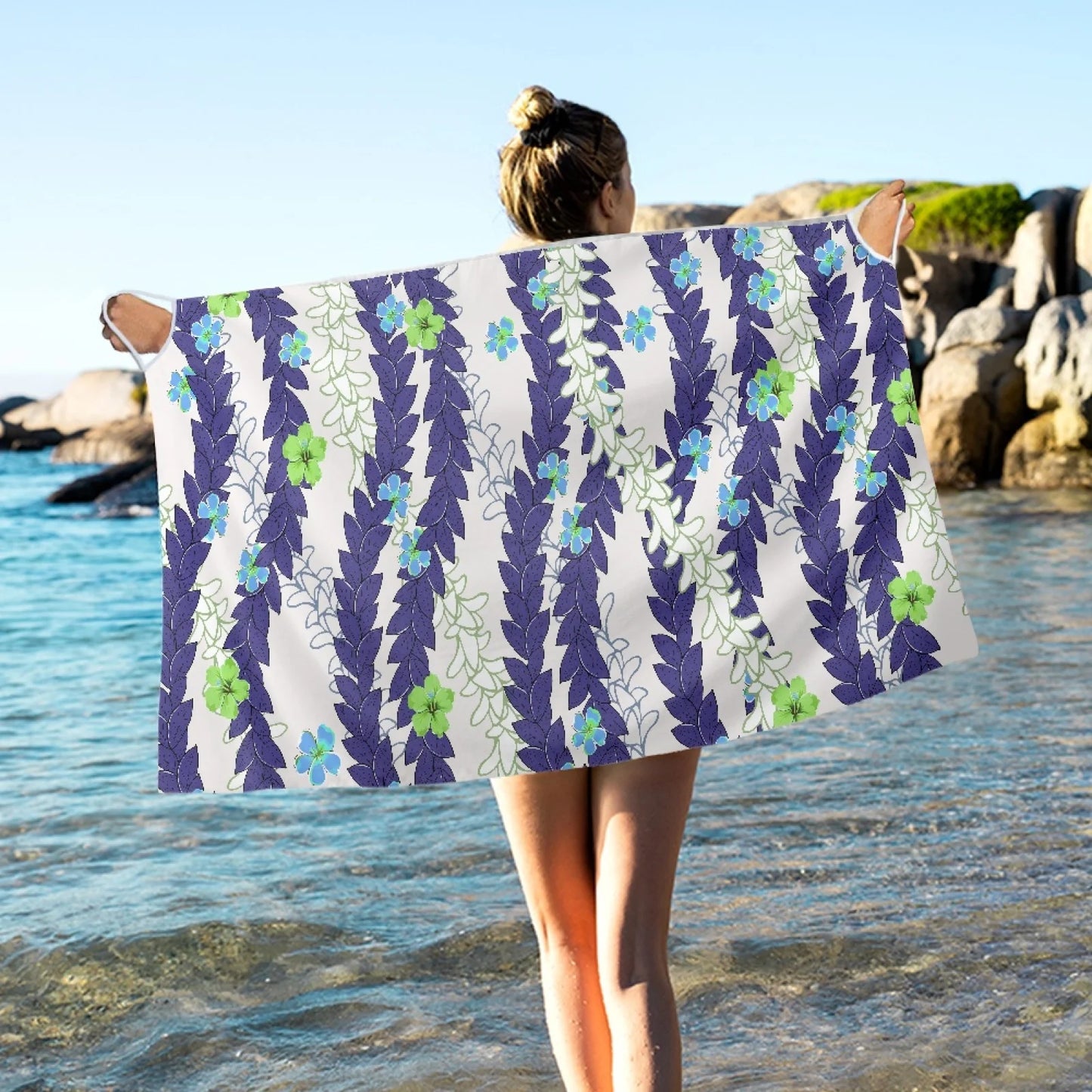 Enchanting Polynesia, Pua Kenini Artistic Scented Flowers, Prints on Demand, Luxury Custom Beach Shawls, Samoa Tropical Paradise