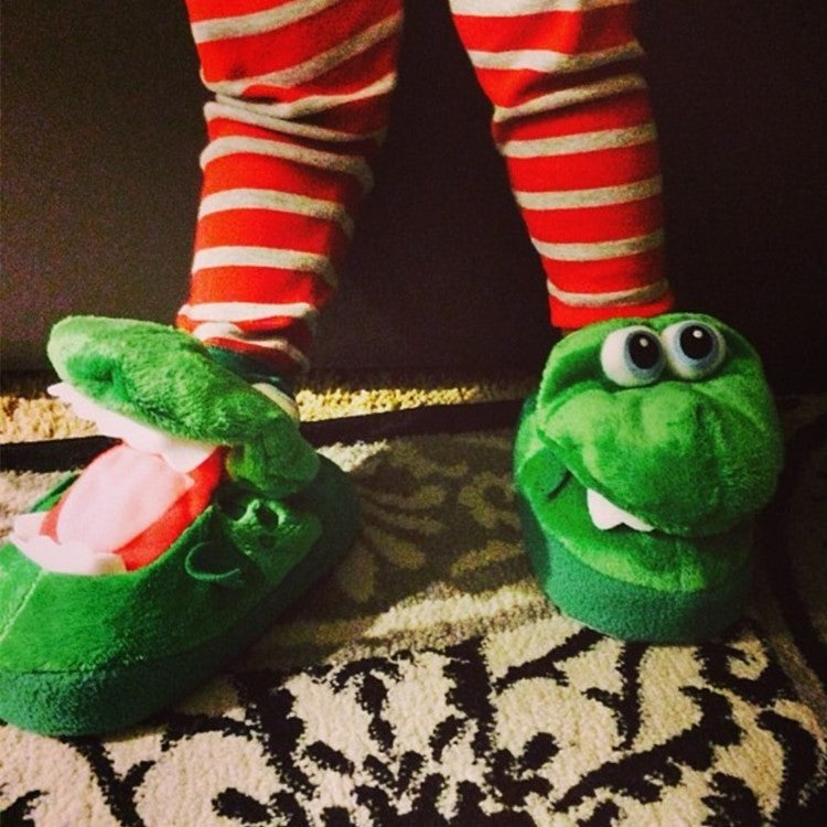 Cartoon Thick-Soled Flat-Bottomed Warm Shallow Mouth Indoor Baotou Slippers