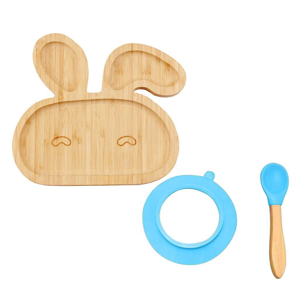 Baby Toddler Bamboo Bowl Spoon Feeding Cutlery Set Ca
