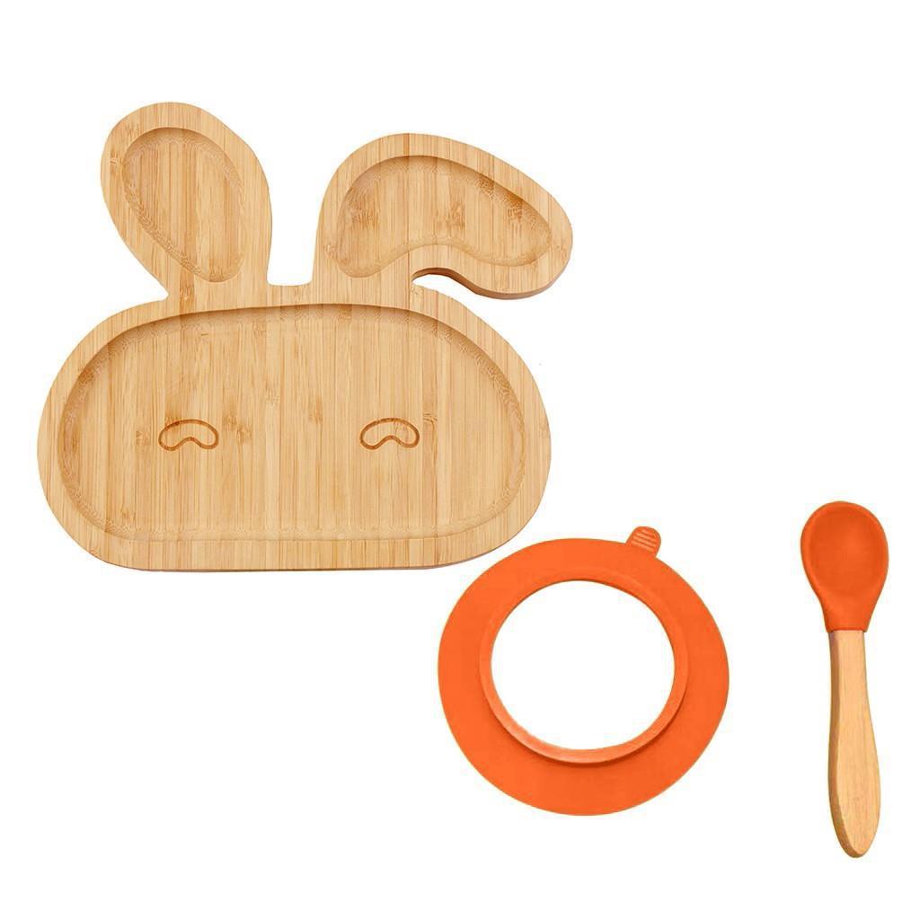 Baby Toddler Bamboo Bowl Spoon Feeding Cutlery Set Ca