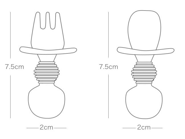 Baby Silicone Fork Spoon With Short Handle
