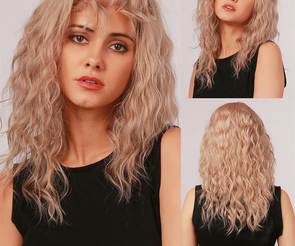 Brown Mid-Length Curly Hair Headgear