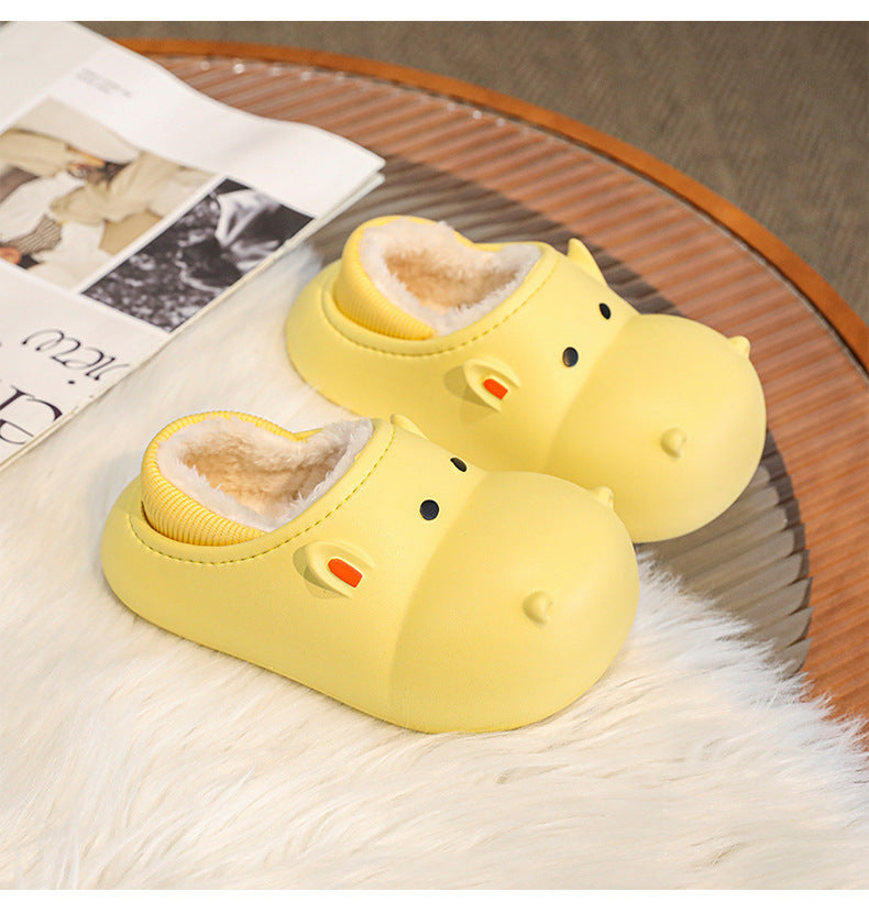 Children's Cotton Shoes Winter Fleece-lined Warm Cartoon Home Cotton Slippers
