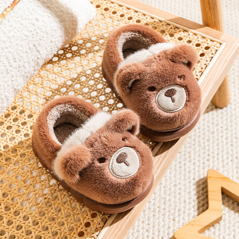 Bear Children's Cotton Shoes Cute Home Warm