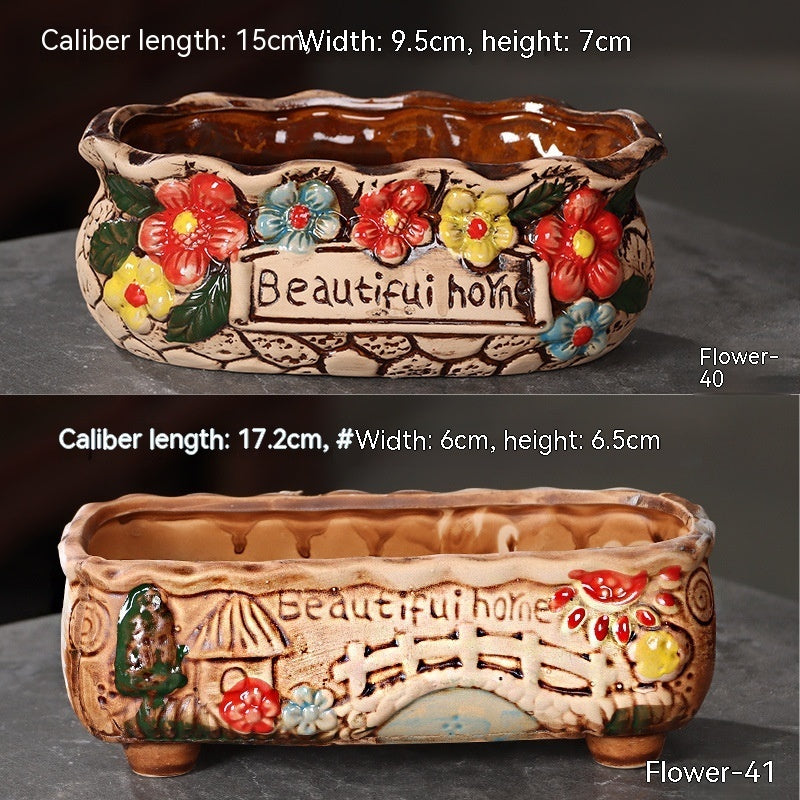 Ceramic Household Large-diameter Succulent Flower Pot