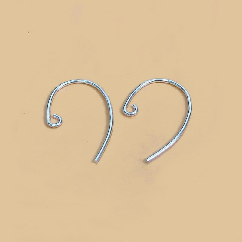 925 Sterling Silver Sparkle Ear Wire French Ear Wire Loop Ear Components Wholesale Jewelry Findings
