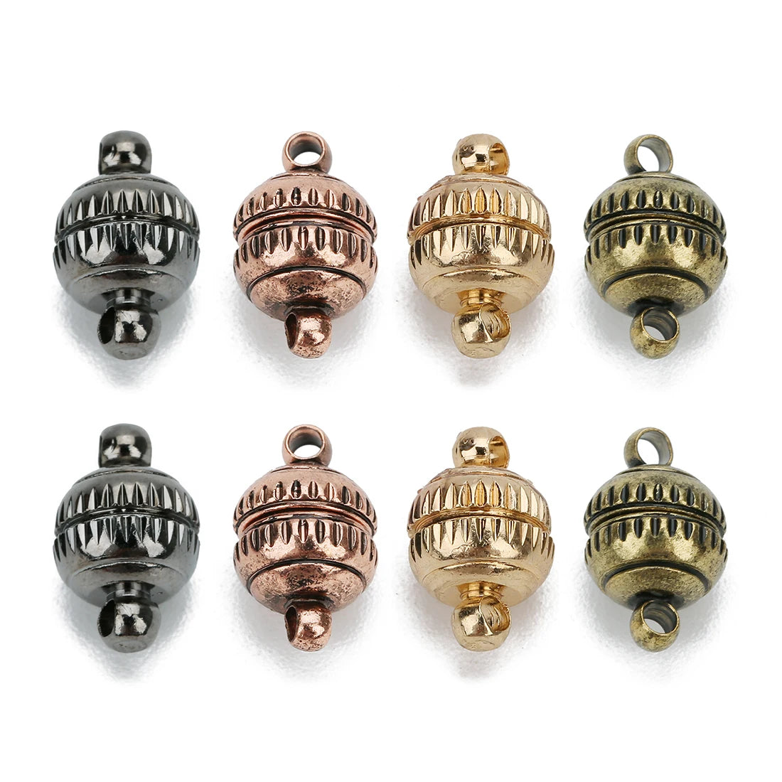 5Pcs/Lot 8/10mm Round Magnetic Connectors Clasps Magnet Charms End Cap for DIY Jewelry Making Couple Bracelet Necklace Accessori