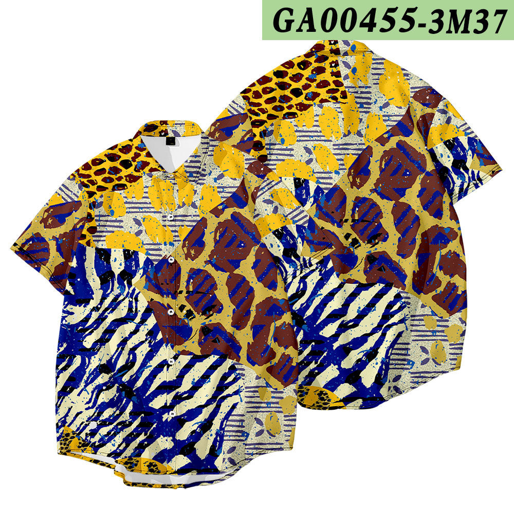 Fashion Men's Shirts Geometric Camouflage Personality