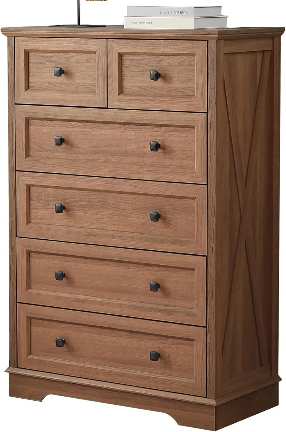 Farmhouse 6 Drawer Dresser, Dressers Chest of Drawer for Bedroom Organizer Storage, 48 Inch Tall Dresser, Wood Dressers Storage