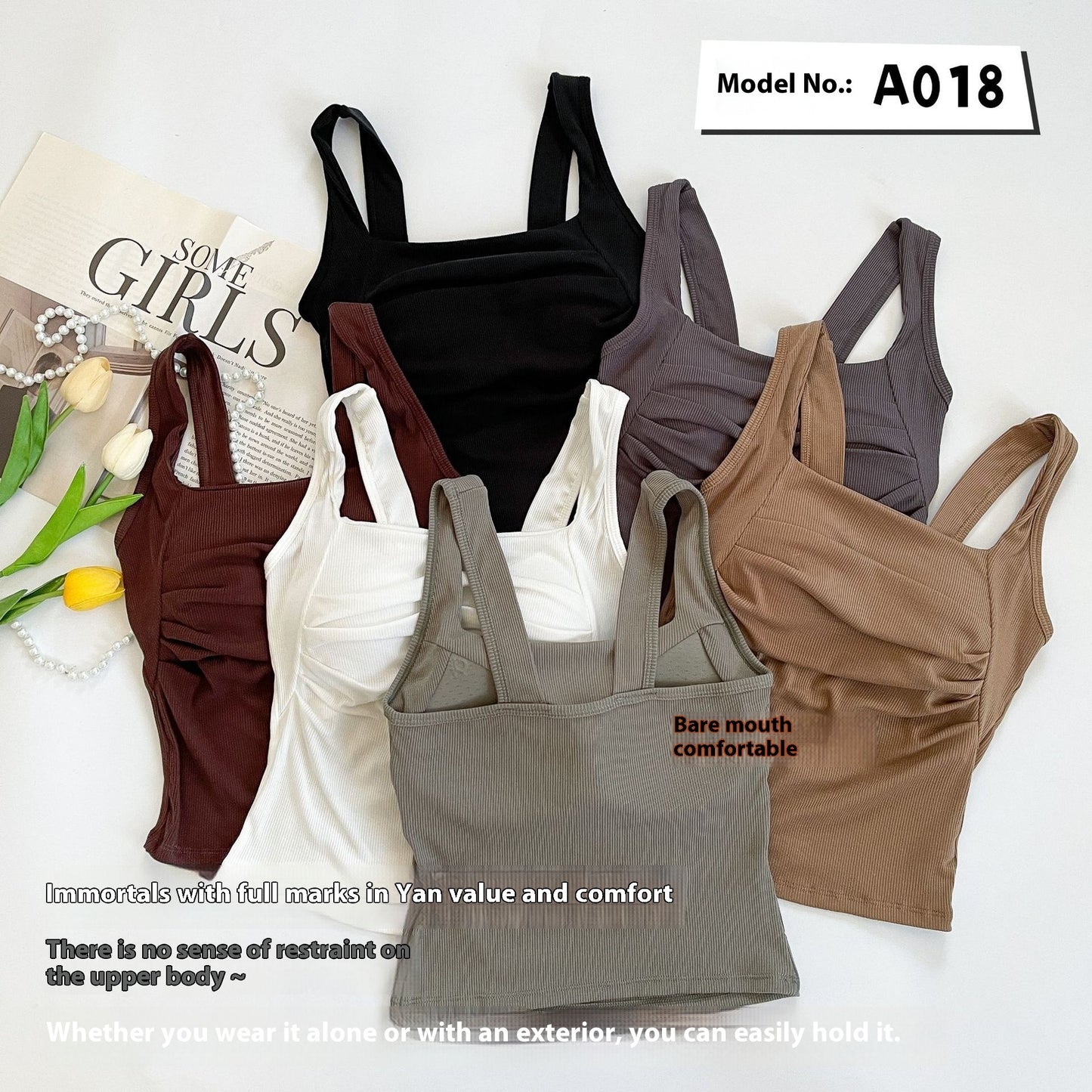 Camisole Women's Inner Strap With Chest Pad
