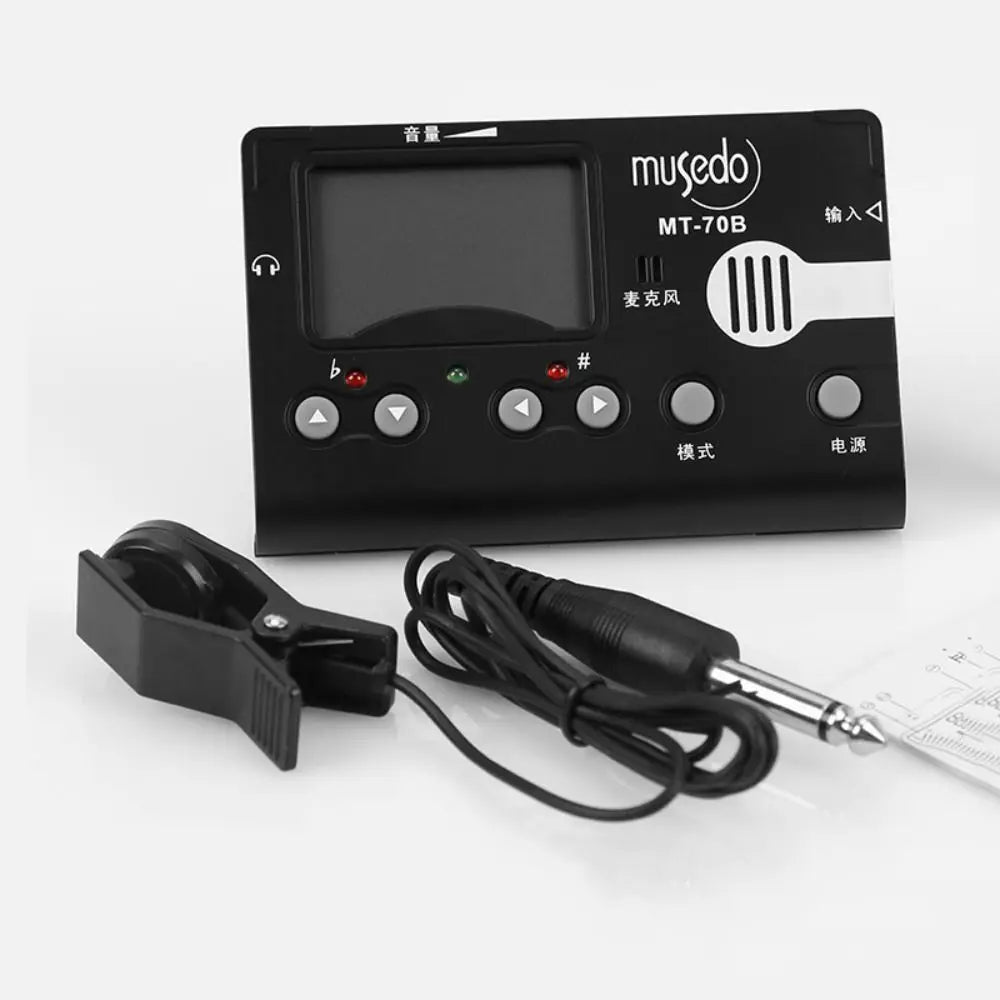 Built-In Microphone Music Tuner with Clip 3 Modes 3 in 1 Metronome Tone Generator LCD Portable Electronic Metronome Guitar