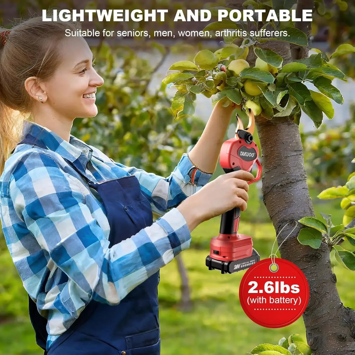 Cordless Electric Pruning Shears, 1.6 Inch(40MM) Cutting Diameter,Professional Brushless Electric Secateurs Electric Pruner Bran