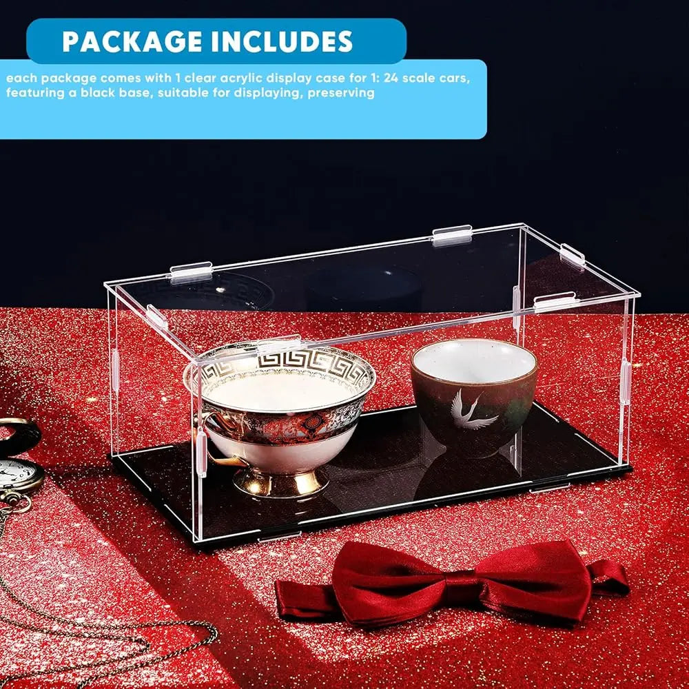 1 Pcs Clear Acrylic Display Case For 1: 24 Model Car Requires Installation Acrylic Display Box With Bla Base Model Storage Case