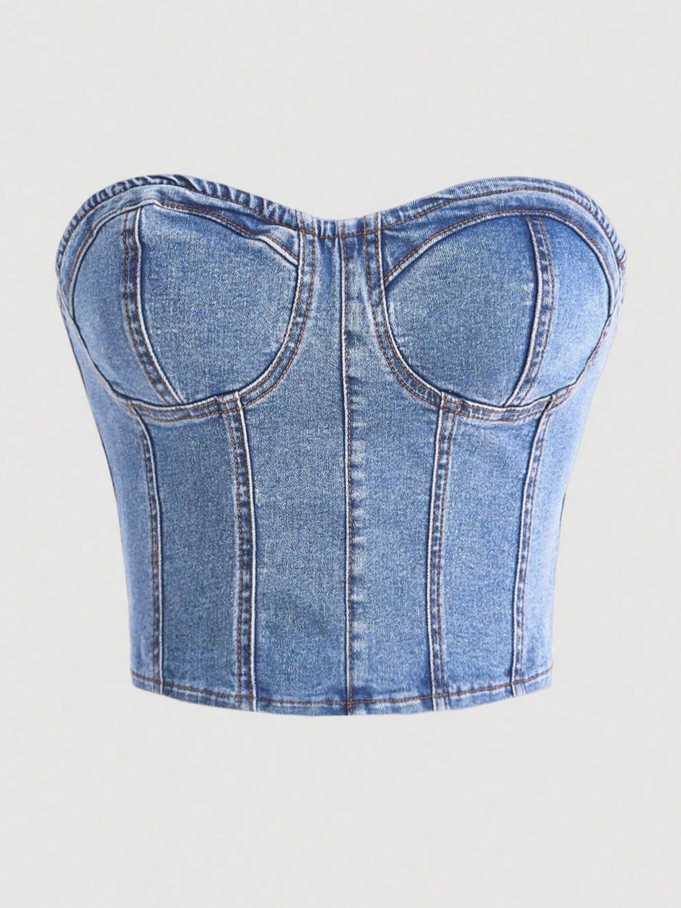 European style plunging neck denim spring new style sexy and intense allure fitted waist shaping design