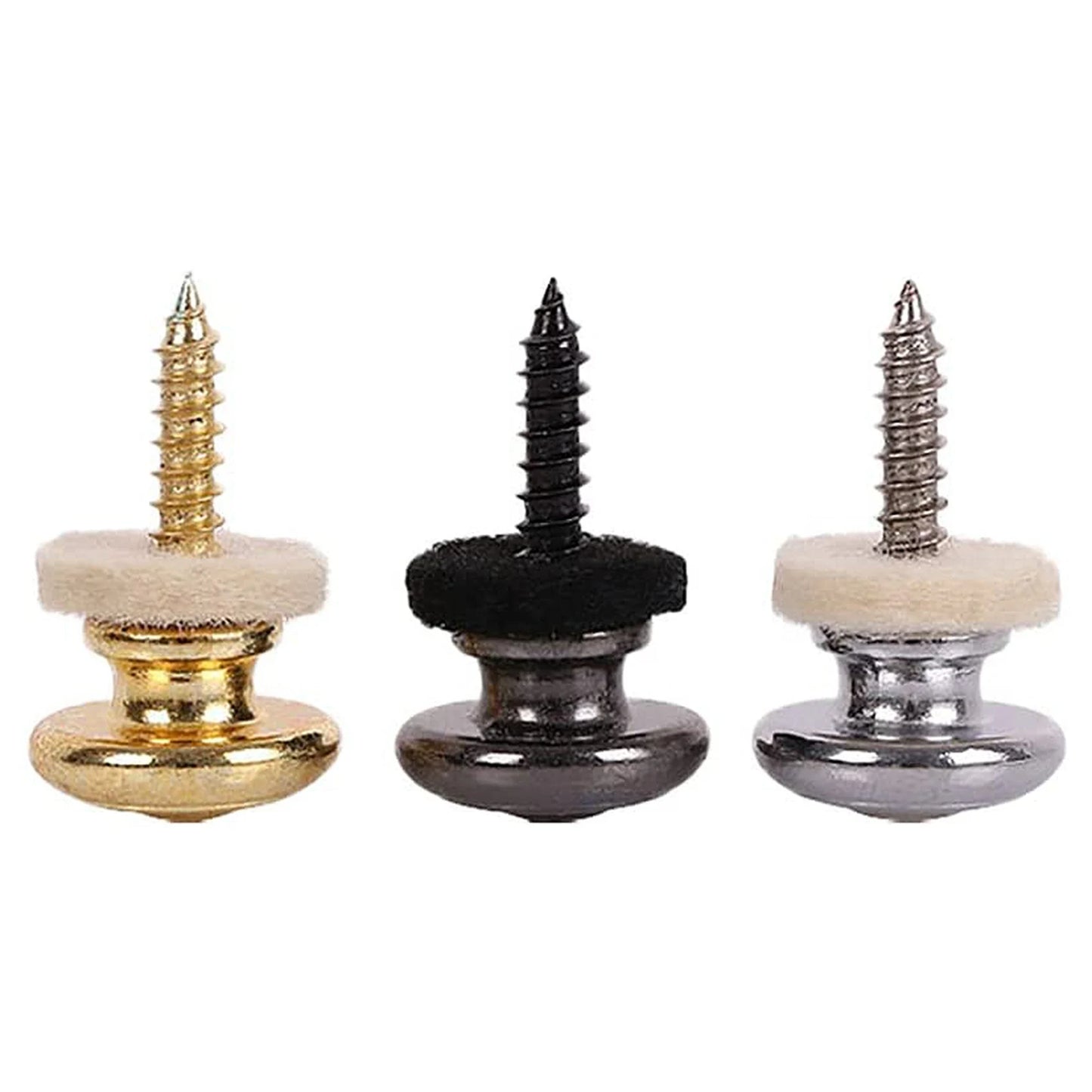 CGDS-10PCS Wool Copper Guitar Strap Lock Locking Pegs Pins Mushroom Shape End Button Gold