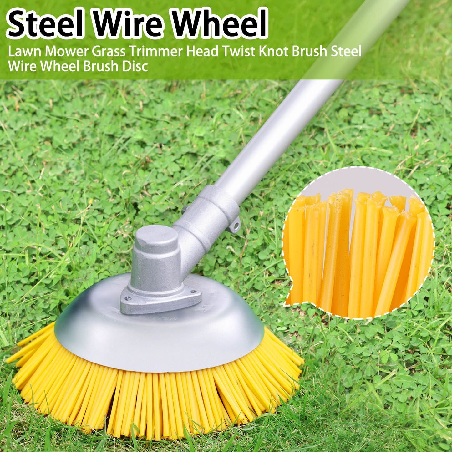 5pcs/set 8inch Nylon Wire Wheel Grass Trimmer Lawnmower Brush Cutter Head with Install Tool for Garden Backyard Lawn Sidewalk