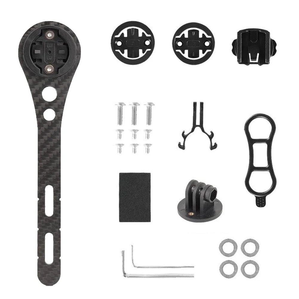 Carbon Fiber Bicycle Computer Holder Bike Handlbar Computer Mount Cycling Speedometer Support Holder for Garmin Bryton Wahoo