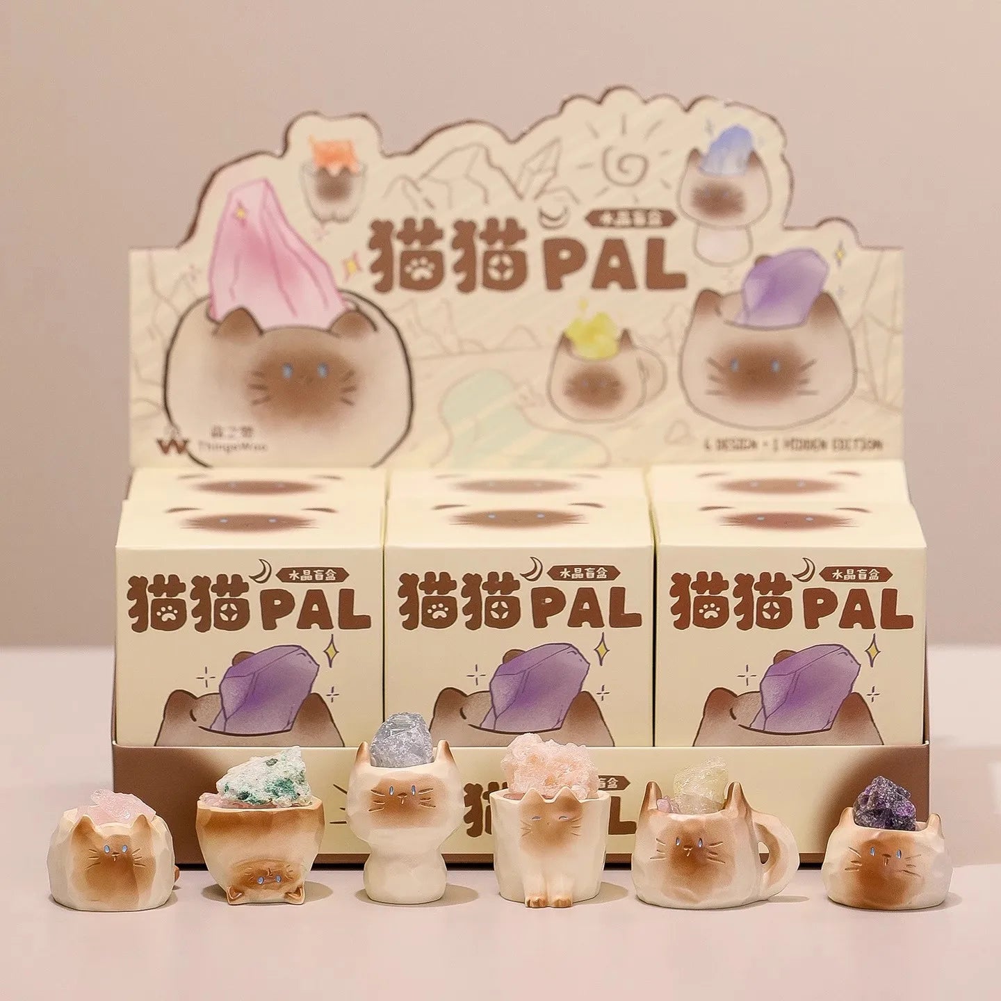 Cat Play Crystal Series Blind Box Fashion Play Cute Mini Figures Desktop Ornaments Dolls Mystery Box Girl Children Gifts Toy