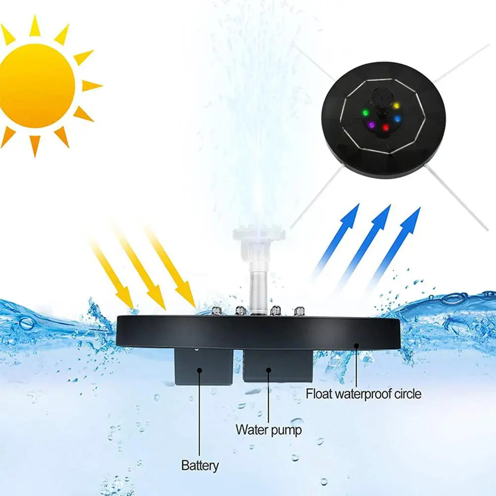 35w Black Solar Fountain Led Garden Decoration Pool Aerator Pond Rockery Outdoor Waterfall Solar Powered Fountain Fountain Pump