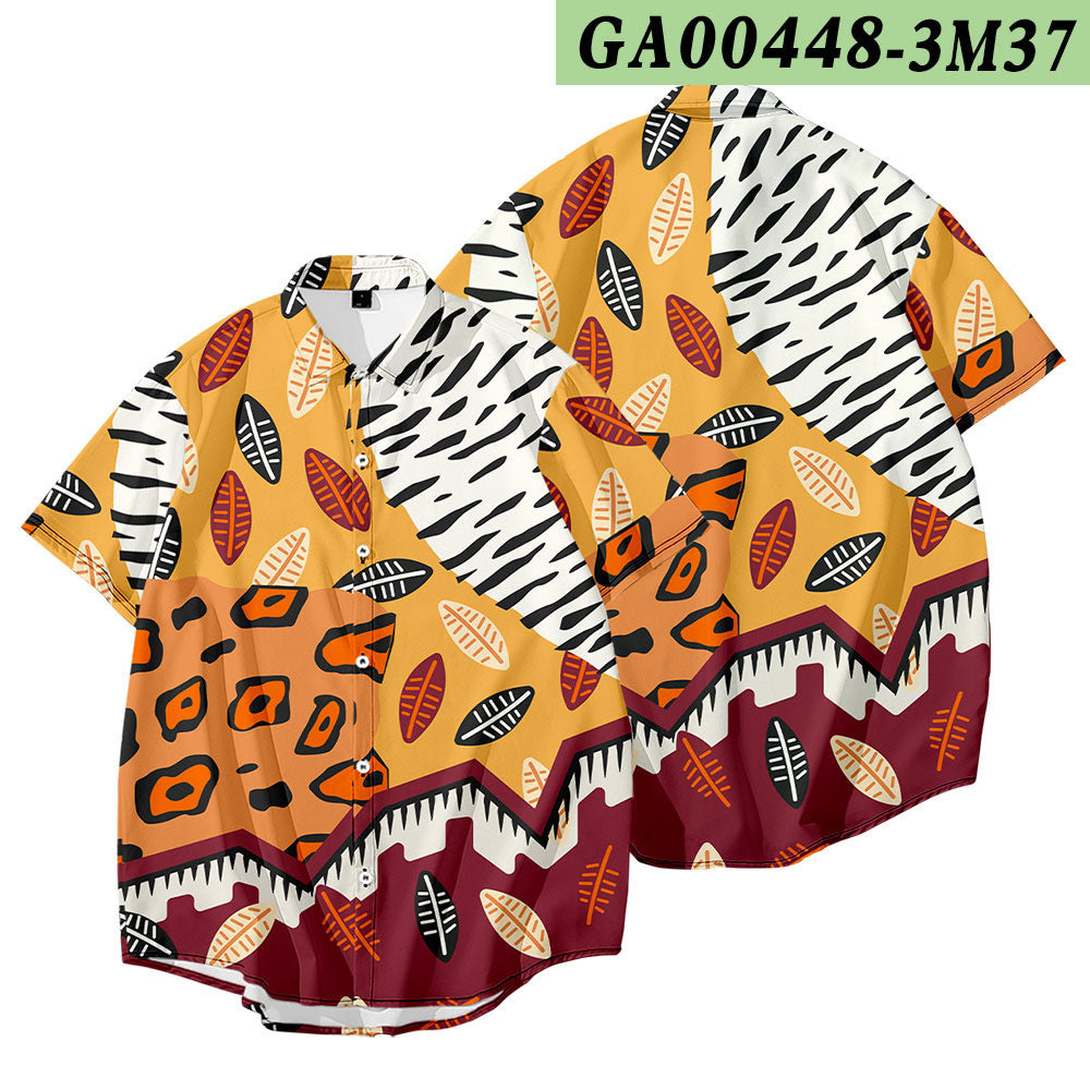 Fashion Men's Shirts Geometric Camouflage Personality