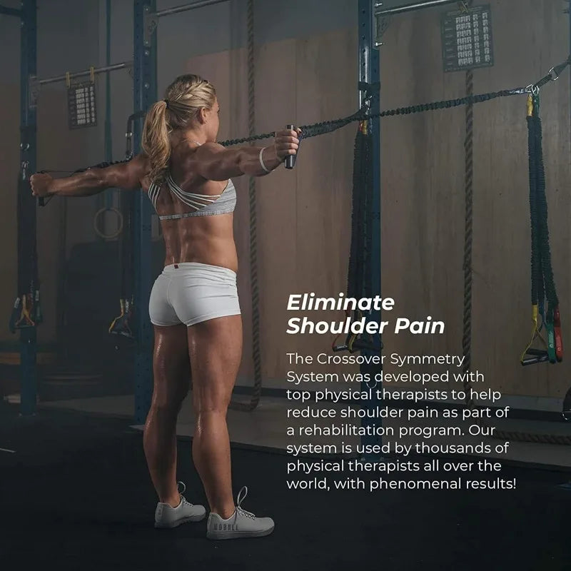 Crossover Symmetry Shoulder System Includes Two Sets of Resistance Bands Attachments Training Guide Exercise Online Workouts