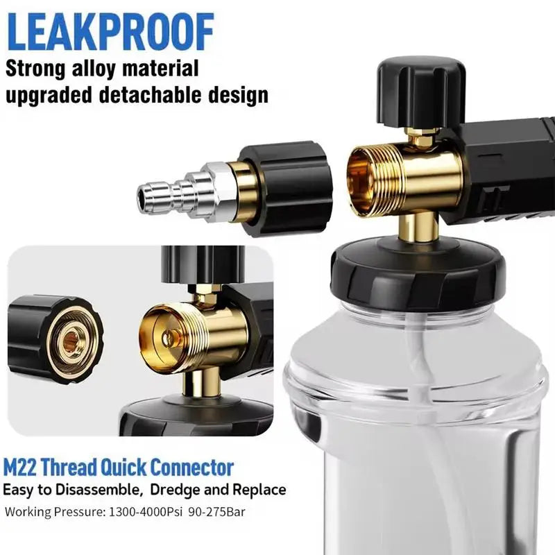 Car Wash Soap Sprayer Car Soap Sprayer Spray Nozzle Pressure Attachment Kit Adjustable Mode For Truck Outdoor Lawn House Car