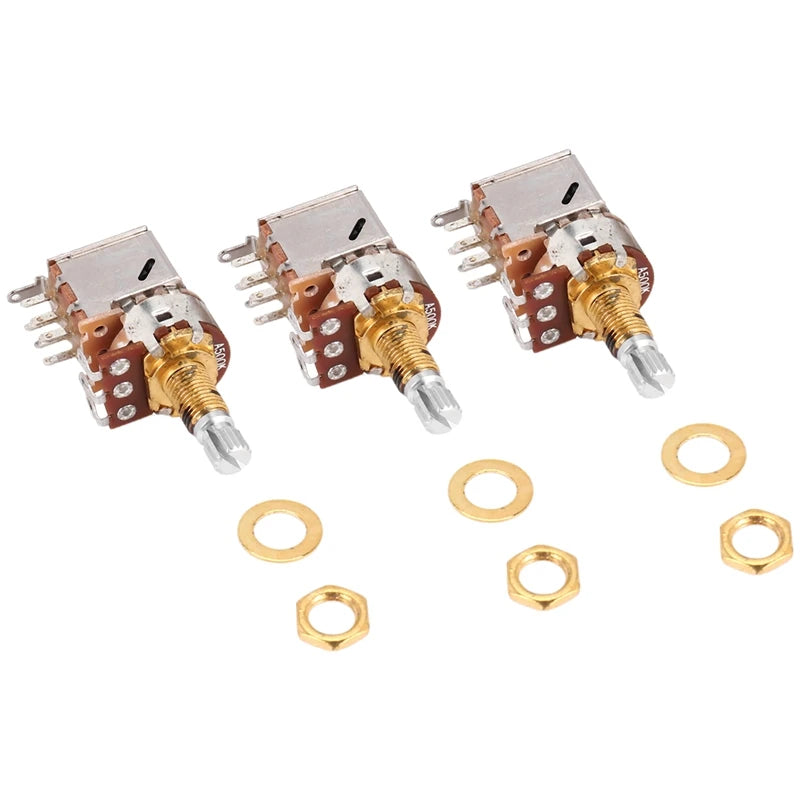 ABXI-3Pcs A500K Potentiometer Push Pull Switch Guitar Control Pot Electric Guitar Tone Volume Parts