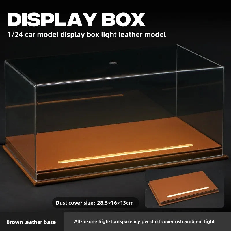 Acrylic Display Box with Light for 1:24 Alloy Car Model Simulation Car Collection Ornaments Dustproof Storage Box Home Decor
