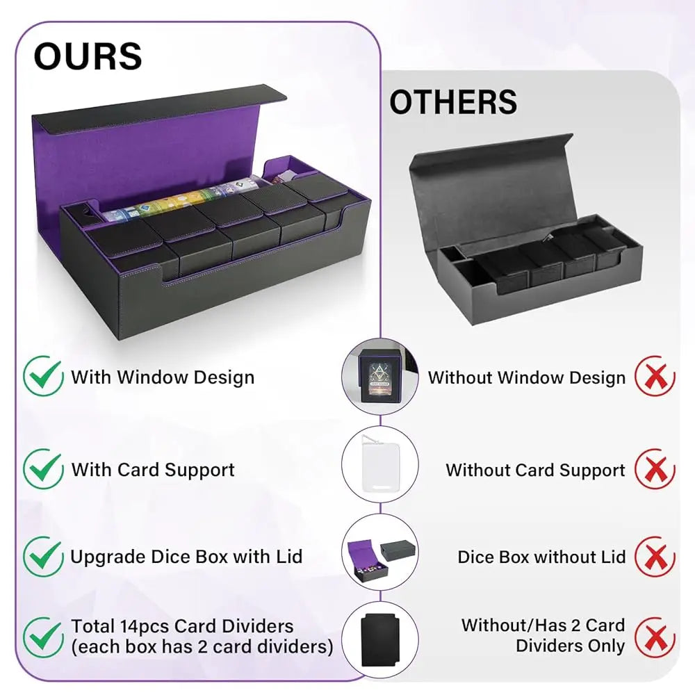 Card De Box For Mtg Commander, Large 6 In 1 Card Storage Display Case With 5Pcs Tcg De Boxes & Dice Tray, Holds 2400+ Unsleeved