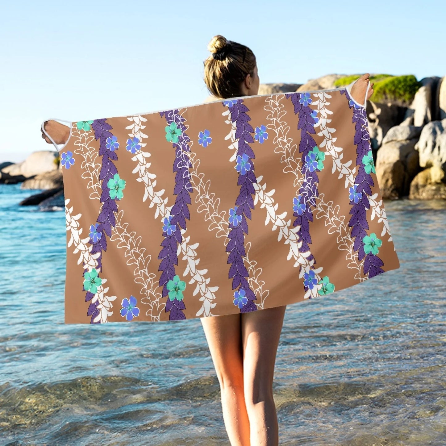Enchanting Polynesia, Pua Kenini Artistic Scented Flowers, Prints on Demand, Luxury Custom Beach Shawls, Samoa Tropical Paradise
