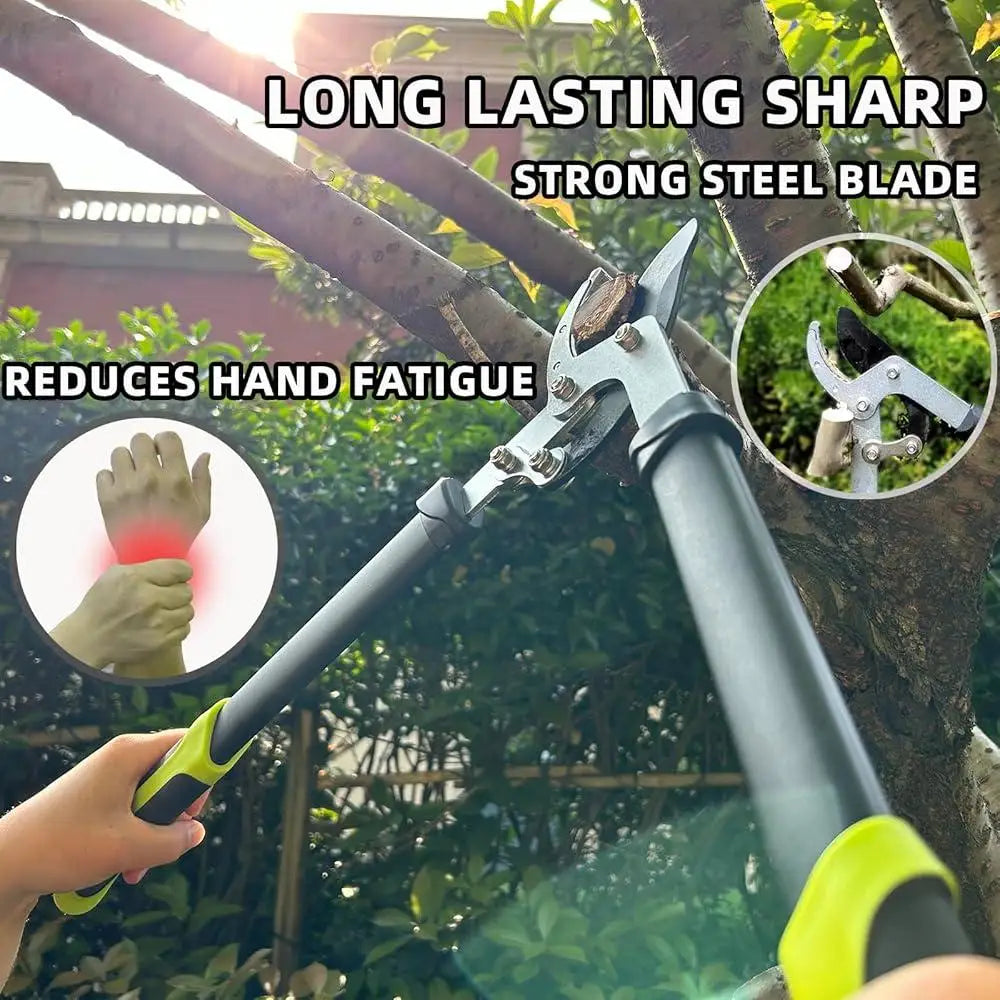 3-Piece Garden Pruner Set Sharp Loppers Hedge Clippers Pruning Shears Compound Action Tree Trimmer Branch Cutter Yard Tools